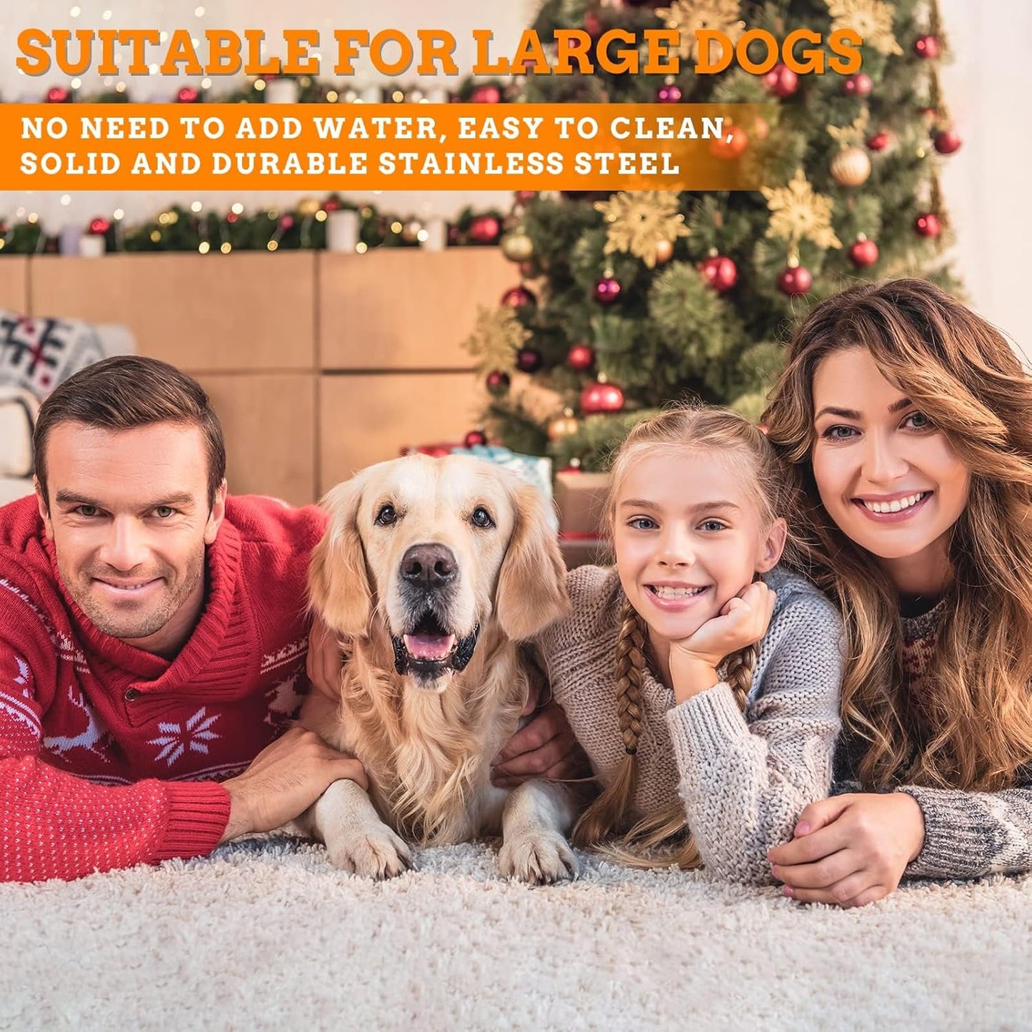 Stainless Steel Large Dog Bowl Set (2-Pack) – 176 Oz / 24 Cup High Capacity Food & Water Bowls for XL/Giant Breeds, Heavy Duty & BPA-Free