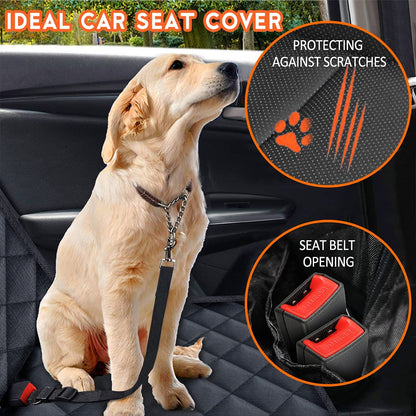 Universal Waterproof Dog Back Seat Cover – Non-Slip Bench Protector with Armrest Access (Black)